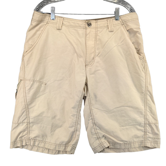 Columbia Mens Field Gear Chino Shorts Tan Size 34 Pockets Belt Loops - Picture 1 of 13